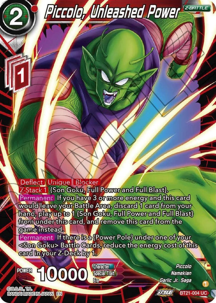 Piccolo, Unleashed Power (BT21-004) [Wild Resurgence] (ONLINE ORDER ONLY)