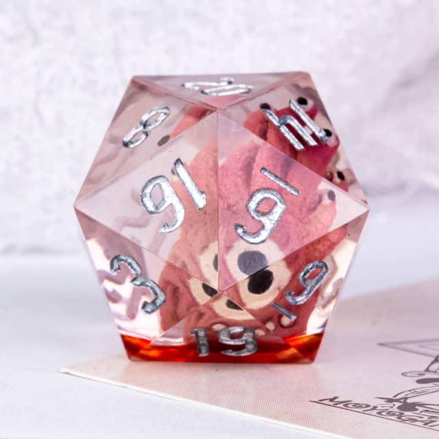 Red Beholder 22mm D20 DND Roll a D20 Dice Handmade Sharp Resin (Online Only)