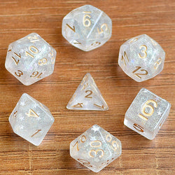 Shimmering Glitter Stars Dice Series Iridescent 7-Dice Set (Online Only)