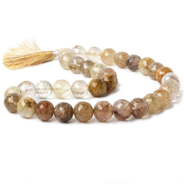 11.5-12mm Golden Rutilated Quartz Faceted Round Beads 16 inch 33 pieces (ONLINE ORDER ONLY)