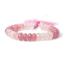 13mm Shaded Rose Quartz faceted rondelle beads 8.5 inch 25 pieces AA (ONLINE ORDER ONLY)