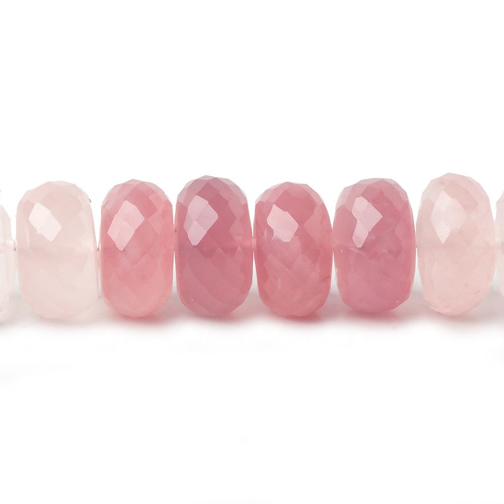 13mm Shaded Rose Quartz faceted rondelle beads 8.5 inch 25 pieces AA (ONLINE ORDER ONLY)