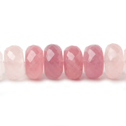 13mm Shaded Rose Quartz faceted rondelle beads 8.5 inch 25 pieces AA (ONLINE ORDER ONLY)