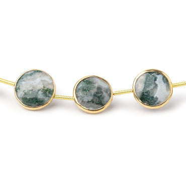 11.5-12mm Vermeil Bezel Peacock Solar Quartz Faceted Coins 7 inch 10 Beads (ONLINE ORDER ONLY)