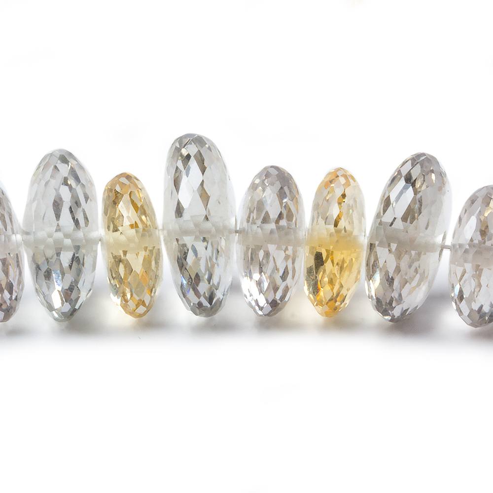 11.5-14.5mm Citrine & Prasiolite German Faceted Rondelle Beads 15 inch 75 pieces AA (ONLINE ORDER ONLY)