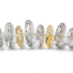 11.5-14.5mm Citrine & Prasiolite German Faceted Rondelle Beads 15 inch 75 pieces AA (ONLINE ORDER ONLY)