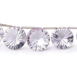 11.5-15mm Pink Amethyst Concave Faceted Coin Beads 5 inch 9 pieces AAA (ONLINE ORDER ONLY)