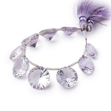 11.5-15mm Pink Amethyst Concave Faceted Coin Beads 5 inch 9 pieces AAA (ONLINE ORDER ONLY)