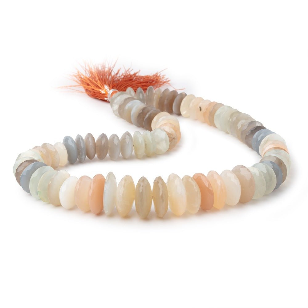 11.5-19mm Multi Color Moonstone German Faceted Rondelles 16 inch 76 Beads (ONLINE ORDER ONLY)