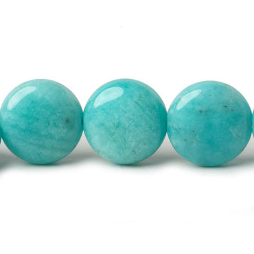 11.5mm Amazonite plain coin beads 16 inch 35 pieces AA (ONLINE ORDER ONLY)