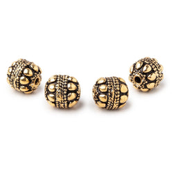 11.5x10mm Antiqued 22kt Plated Copper Oval Set of 4 Beads (ONLINE ORDER ONLY)