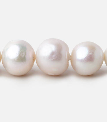 11.5x11.5-14.5x14mm White Rose' Baroque Freshwater Pearl Beads 16.5 inch 33 pcs (ONLINE ORDER ONLY)