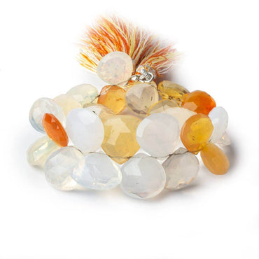 11.5x11.5-14x14mm Mexican Fire Opal heart briolette beads 6 inch 27 pieces (ONLINE ORDER ONLY)
