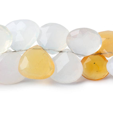 11.5x11.5-14x14mm Mexican Fire Opal heart briolette beads 6 inch 27 pieces (ONLINE ORDER ONLY)