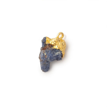 11.5x13-20x13mm Gold Leafed Blue Jammu Sapphire Natural Crystal 1 Pendant (ONLINE ORDER ONLY)