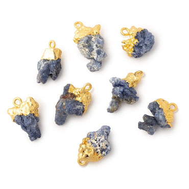 11.5x13-20x13mm Gold Leafed Blue Jammu Sapphire Natural Crystal 1 Pendant (ONLINE ORDER ONLY)