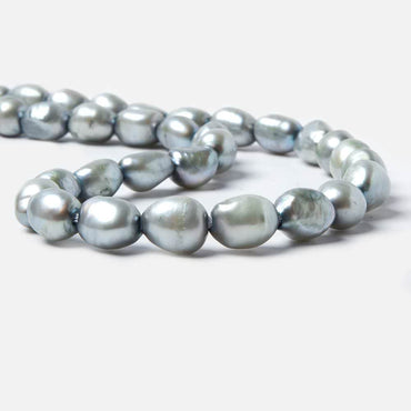 11.5x9-13.5x10.5mm Light Chambray Blue Baroque 2.5mm large hole Pearls 32 pcs (ONLINE ORDER ONLY)