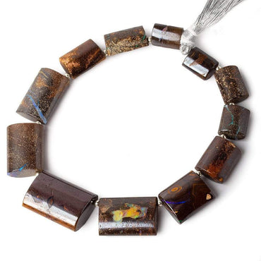 11.5x9-23.5x17mm Australian Boulder Opal plain oval tube beads 8.5 inch 12 pieces AA (ONLINE ORDER ONLY)