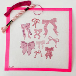 Cotswold Co Designs - Hand Painted Coquette Bow 8” Pillow Needlepoint Canvas (ONLINE ORDER ONLY)