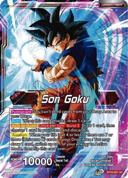 Son Goku // Son Goku, Supreme Warrior (BT16-001) [Realm of the Gods] (ONLINE ORDER ONLY)