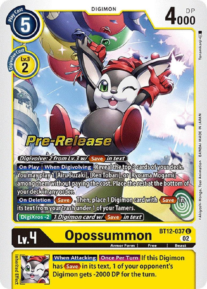 Opossummon [BT12-037] [Across Time Pre-Release Cards] (ONLINE ORDER ONLY)