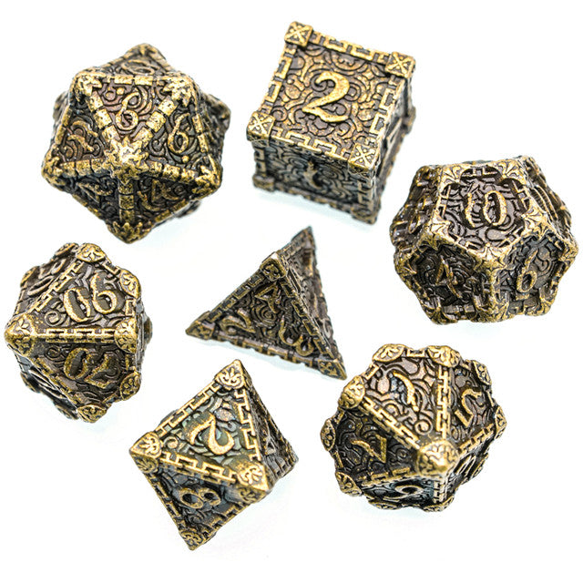 Gold Barrel Metal Dice（Dagger of Venom）7-Dice Udixi RPG (Online Only)