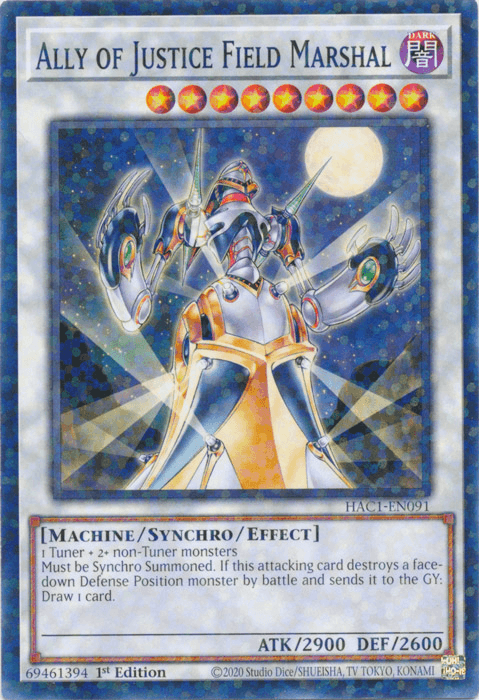 Ally of Justice Field Marshal (Duel Terminal) [HAC1-EN091] Common (ONLINE ORDER ONLY)