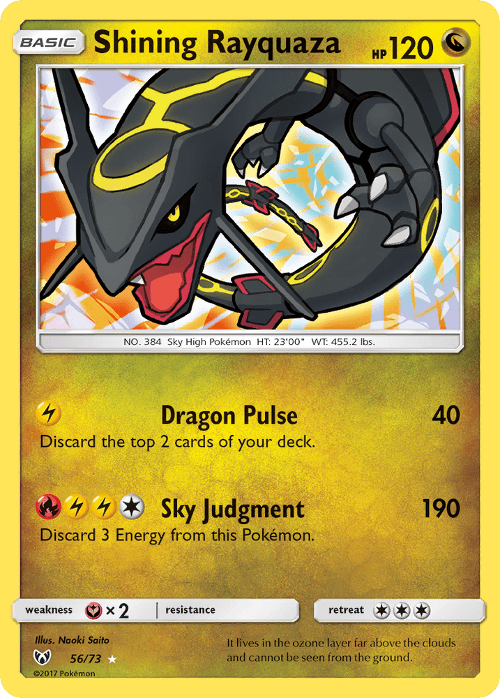 Shining Rayquaza (56/73) [Sun & Moon: Shining Legends] (Online Only)