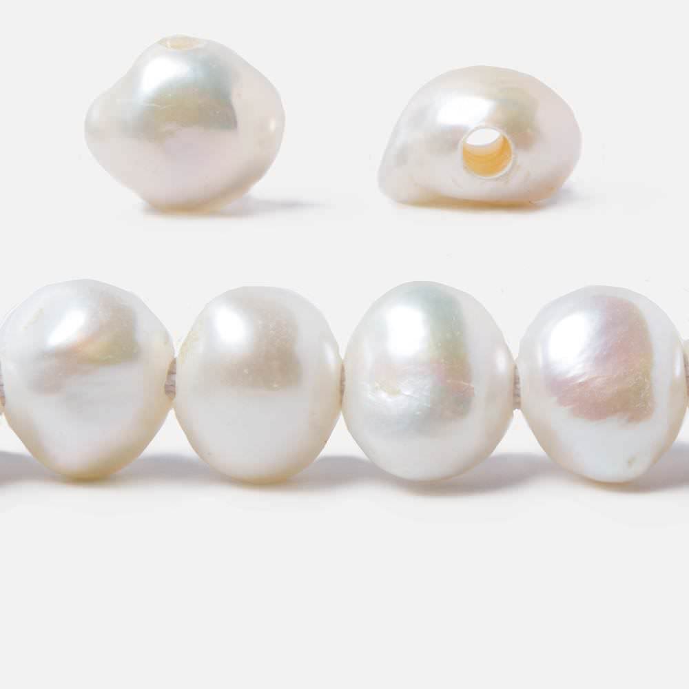 11mm-12.5mm Cream Baroque 2.5mm large hole Pearl 10 pcs (ONLINE ORDER ONLY)