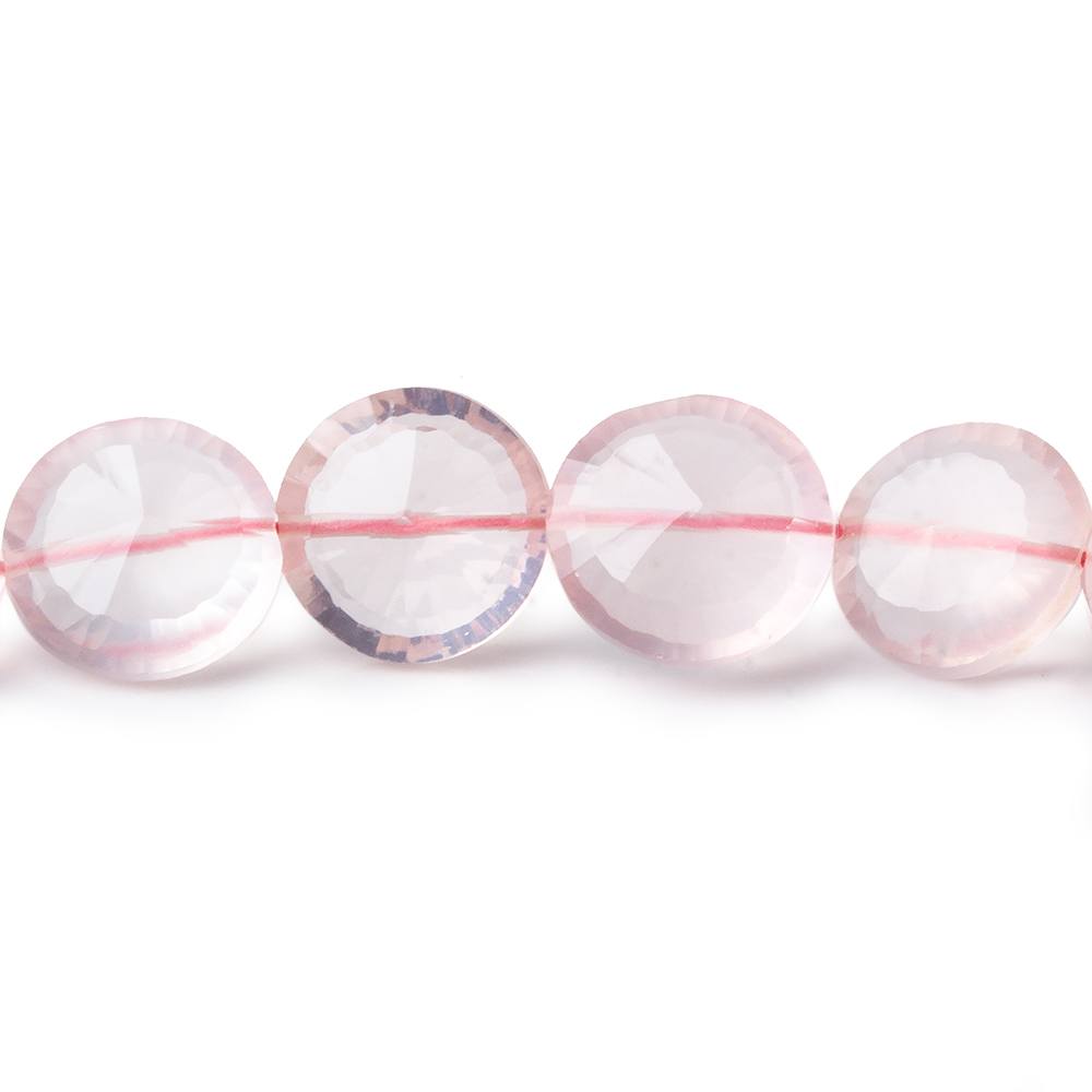 10mm-11mm Rose Quartz brilliant faceted coins 8 inch 20 pieces (ONLINE ORDER ONLY)