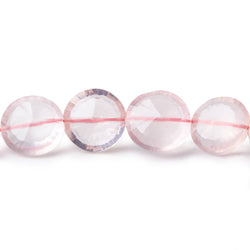 10mm-11mm Rose Quartz brilliant faceted coins 8 inch 20 pieces (ONLINE ORDER ONLY)