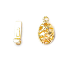 11mm 22kt Gold plated Box Clasp Oval Shooting Star Design 1 piece (ONLINE ORDER ONLY)