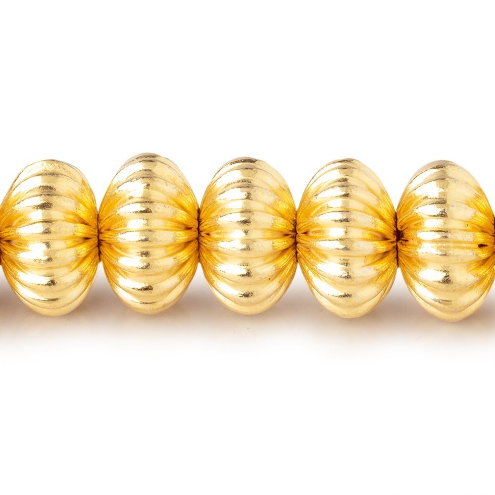 11mm 22kt Gold Plated Copper Corrugated Disc 8 inch 30 Beads (ONLINE ORDER ONLY)