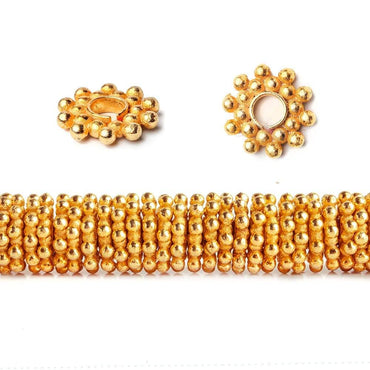 11mm 22kt Gold plated Daisy Spacer Beads 8 inch 100 pieces (ONLINE ORDER ONLY)