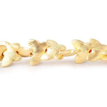 11mm 22kt Plated Copper Brushed Butterfly Bead 8 inch 30 pieces (ONLINE ORDER ONLY)