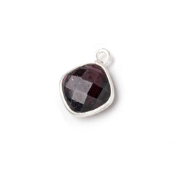 11mm .925 Silver Bezel Garnet Faceted Pillow Pendant 1 piece (ONLINE ORDER ONLY)