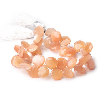 11mm Angel Skin Moonstone Faceted Heart Beads 7.5 inch 40 pieces (ONLINE ORDER ONLY)