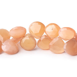 11mm Angel Skin Moonstone Faceted Heart Beads 7.5 inch 40 pieces (ONLINE ORDER ONLY)