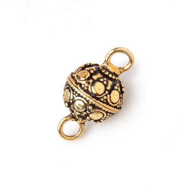 11mm Antiqued 22kt Gold Plated Bali Dot Magnetic Clasp 1 piece (ONLINE ORDER ONLY)