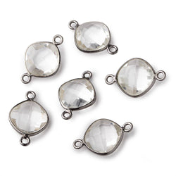 11mm Black Gold Crystal Quartz Faceted Pillow Connector 1 piece (ONLINE ORDER ONLY)