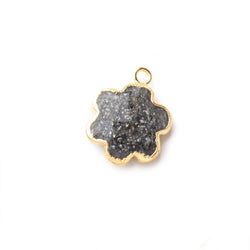 11mm Gold Leafed Celestial Quartz Faceted Flower Focal Pendant 1 piece (ONLINE ORDER ONLY)