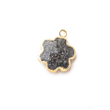 11mm Gold Leafed Celestial Quartz Faceted Flower Focal Pendant 1 piece (ONLINE ORDER ONLY)
