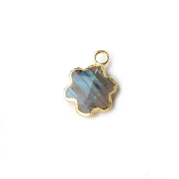 12mm Gold Leafed Labradorite Faceted Flower Focal Bead Pendant sold as 1 piece (ONLINE ORDER ONLY)