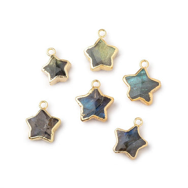 12-13mm Gold Leafed Labradorite Faceted Star Focal Pendant 1 piece (ONLINE ORDER ONLY)