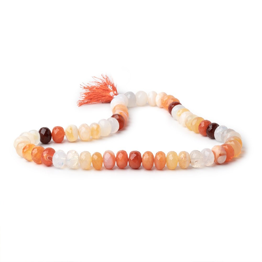 11mm Mexican Fire Opal Faceted Rondelle Beads 16 inch 54 pieces (ONLINE ORDER ONLY)