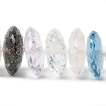 11mm Multi-gemstone German Faceted Rondelle Beads 16 inch 77 pcs AA Grade (ONLINE ORDER ONLY)