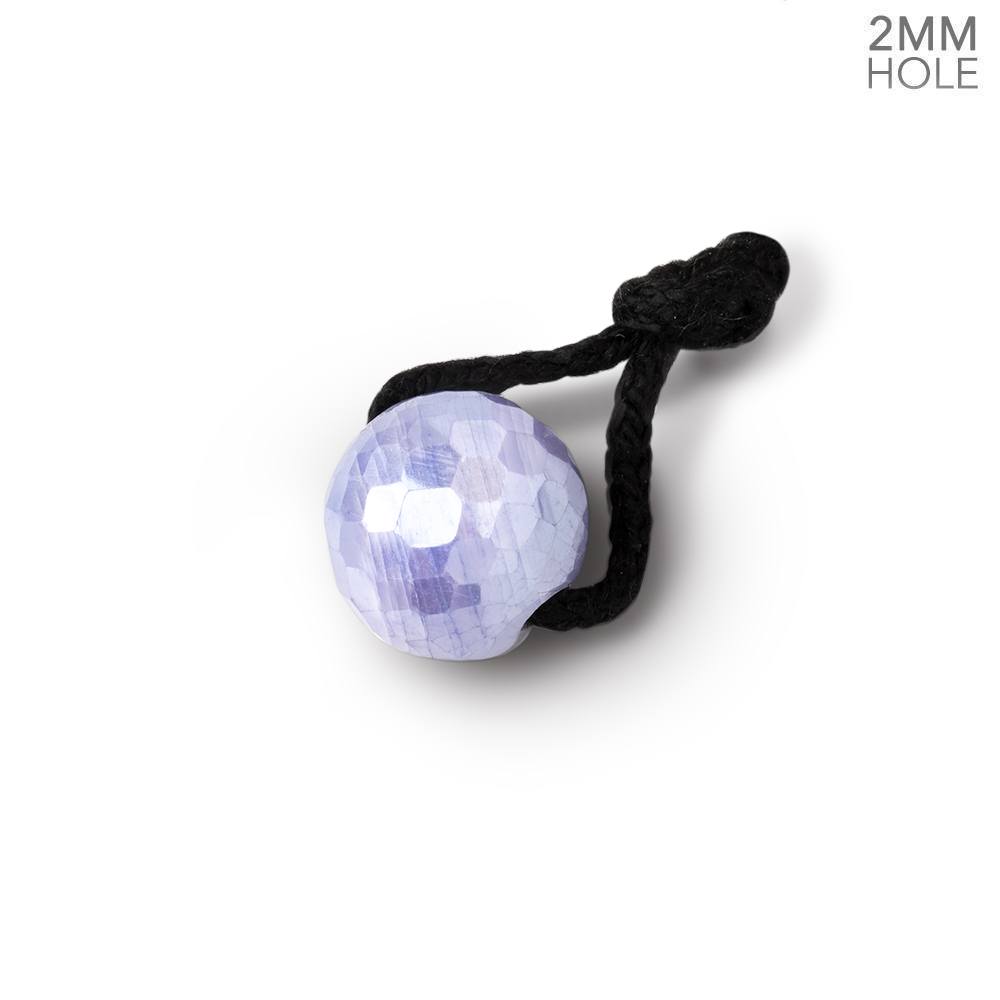 11mm Mystic Purple Moonstone 2mm Large Hole Faceted Round Bead Focal 1 piece (ONLINE ORDER ONLY)