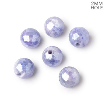 11mm Mystic Purple Moonstone 2mm Large Hole Faceted Round Bead Focal 1 piece (ONLINE ORDER ONLY)