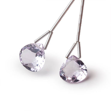 11mm Pink Amethyst Pavilion Faceted Heart Set of 2 Focals AAA (ONLINE ORDER ONLY)