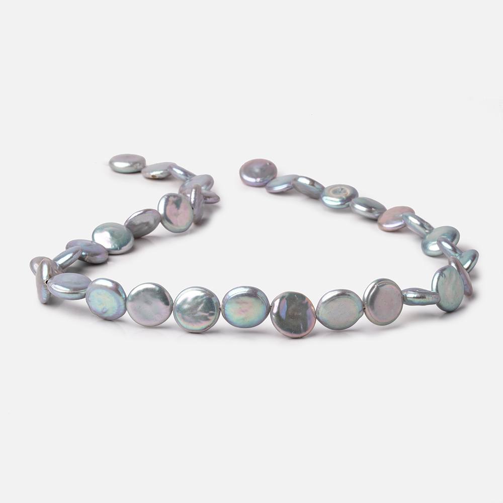 11mm Silver Coin Freshwater Pearl Beads 15 inch 34 pieces (ONLINE ORDER ONLY)